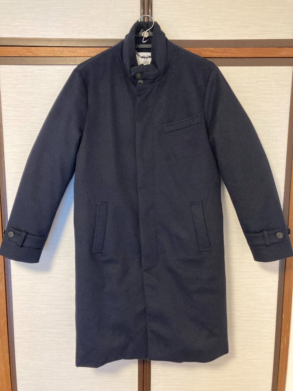 Norwegian Wool 100% Cashmere Down Topcoat Navy XS